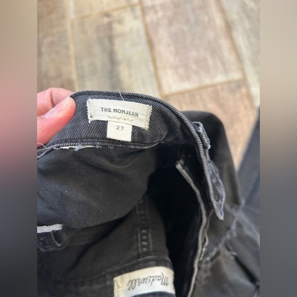 Madewell The Momjean in Raney Wash Knee-Rip Edition Size 27 Black Mom Jean - Picture 6 of 12